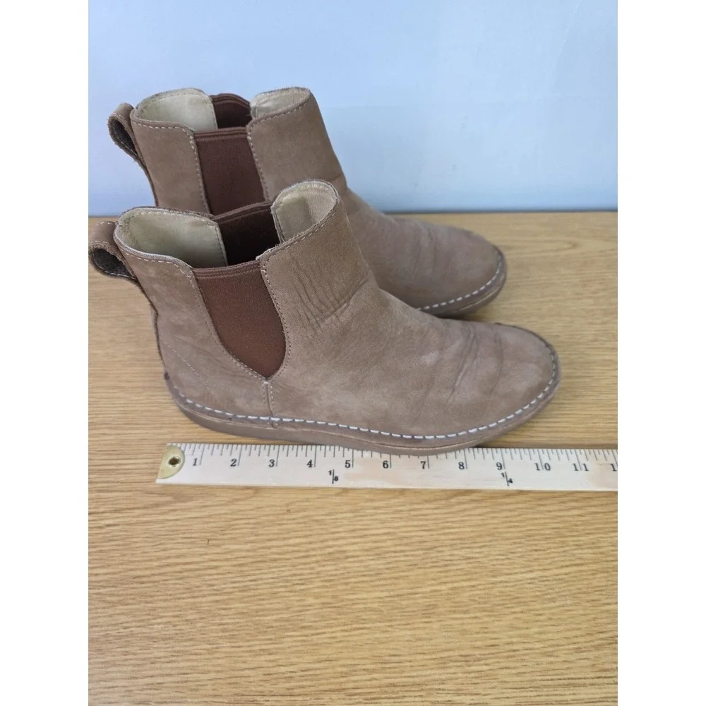 L.L. Bean Stonington Women's 9M Chelsea Ankle Boots‎ Brown Suede Leather Comfort